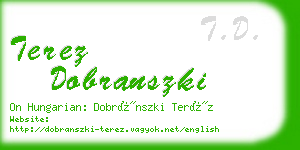 terez dobranszki business card